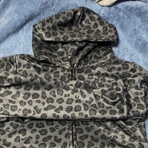 Amazon Women's Black Leopard Print Raincoat